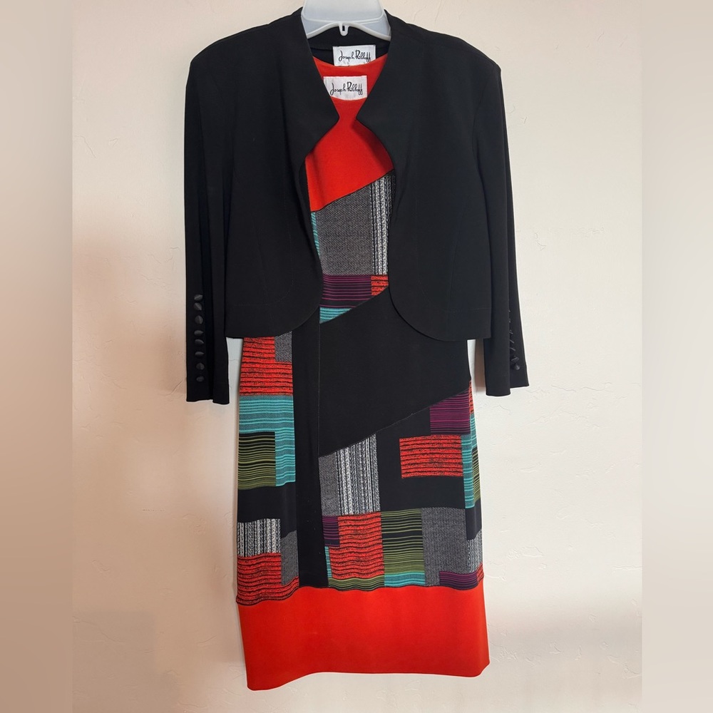 joseph ribkoff dress wirn once with bolero size 8 lined